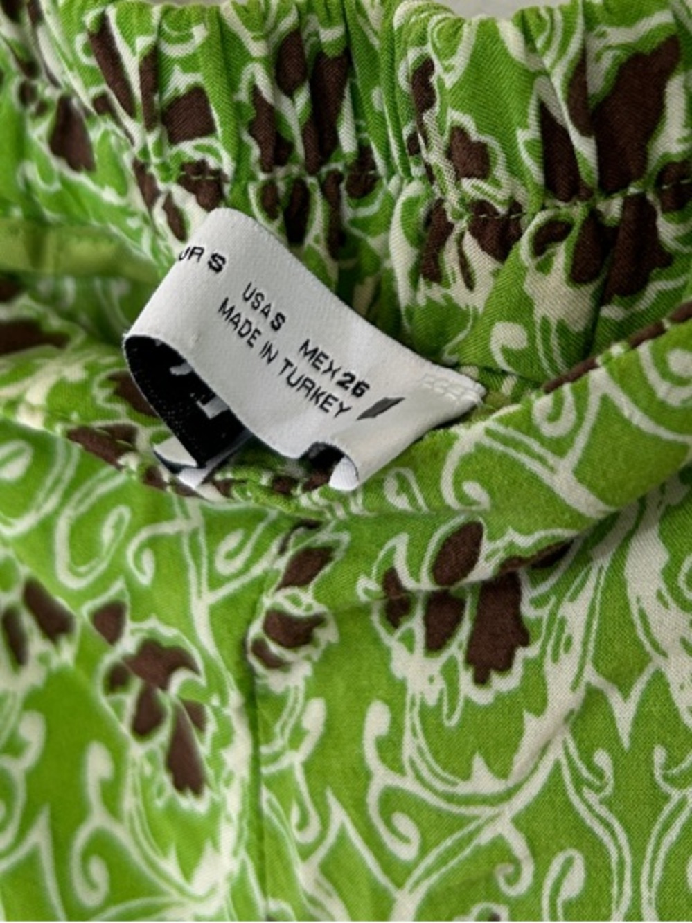 Zara Green & Brown Floral Medallion Print Wide Leg Flowy Pants - Small - Picture 4 of 7